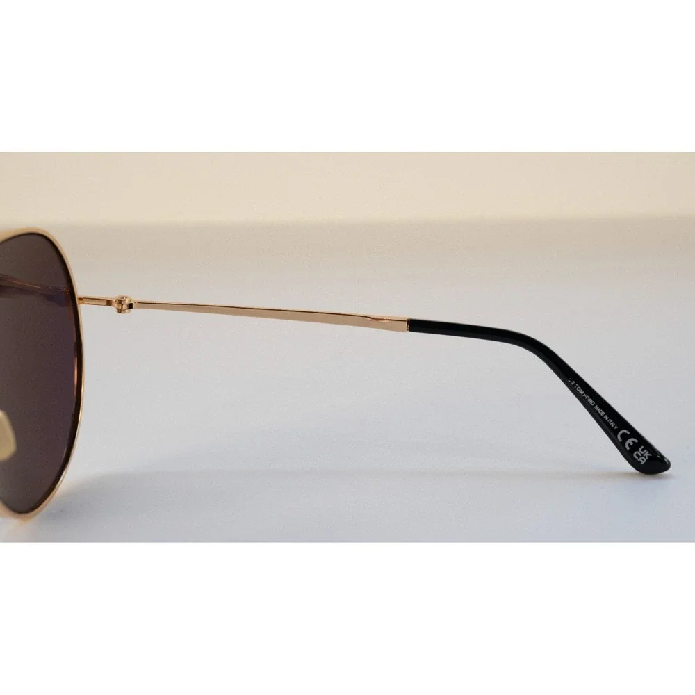 Tom Ford TF1158 Keating Mens Metal Sunglass 30A Shiny Deep Gold 71-30 Gray Italy